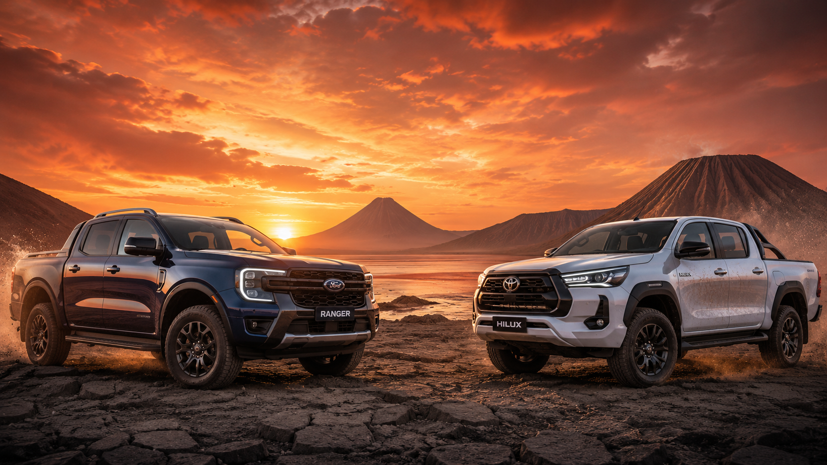 Ford Ranger 2025 vs Toyota Hilux 2025 comparatif pickup tout-terrain désert de Djibouti